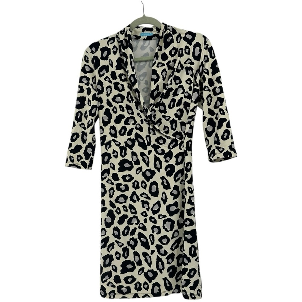 J McLaughlin Catalina Cloth Animal Print Leopard Faux Wrap Dress Size‎ Small